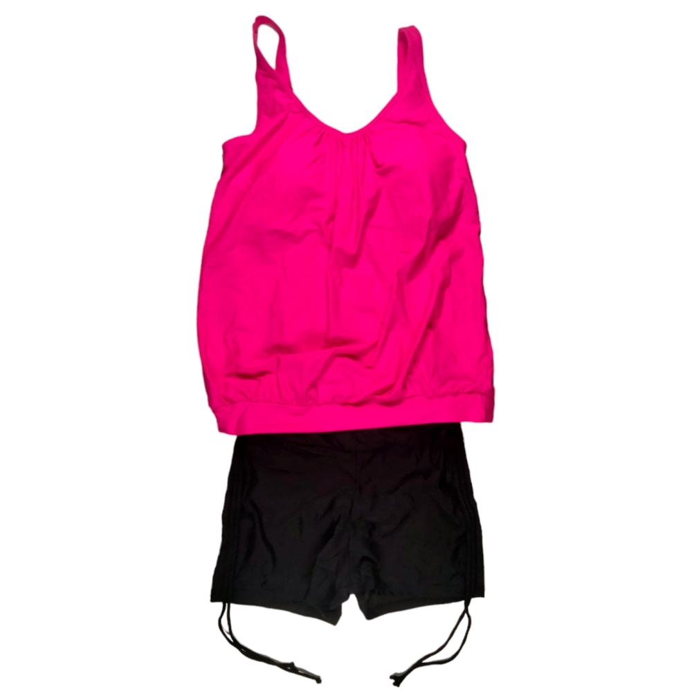 Vintage Tummy Control Two Piece Tankini With Boy Shorts Swimsuit Small NWT